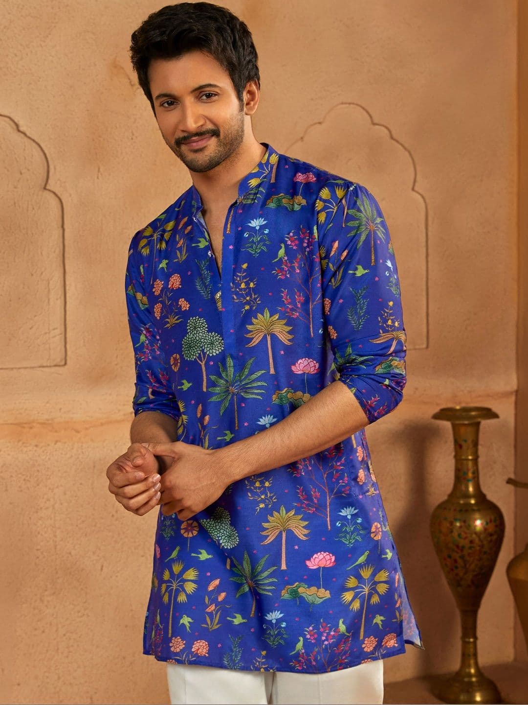 VASTRAMAY Men Floral Printed Kurta - view 1