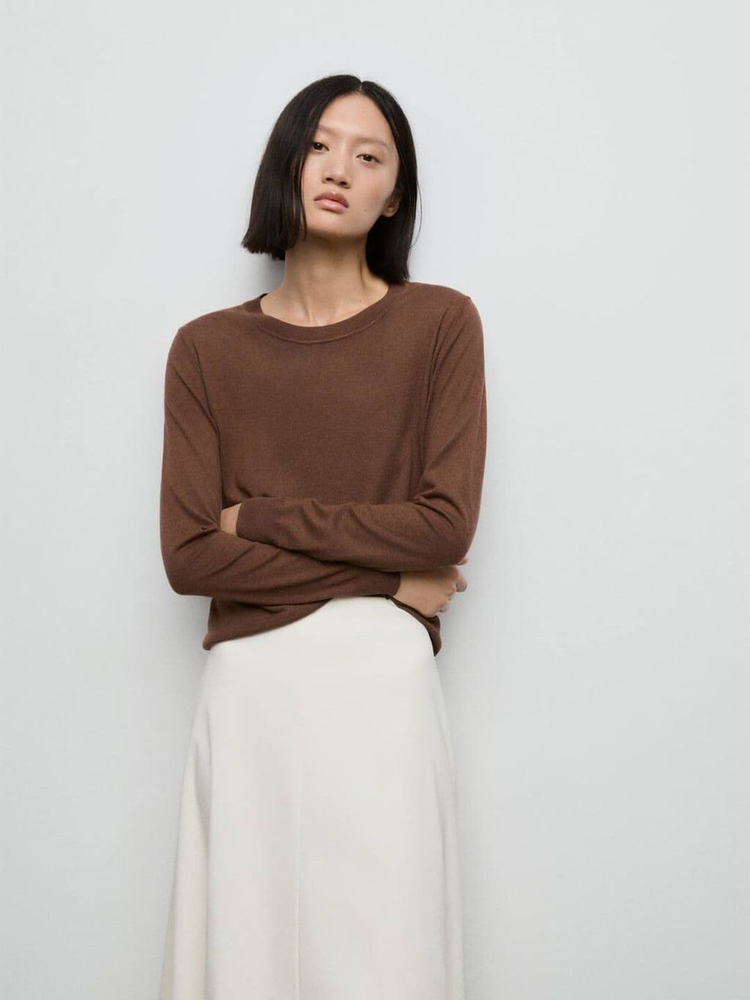 MANGO Round Neck Knitted Pullover - view 1