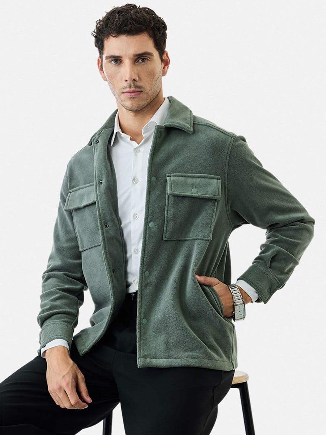 Snitch Green Solid Jacket - view 1
