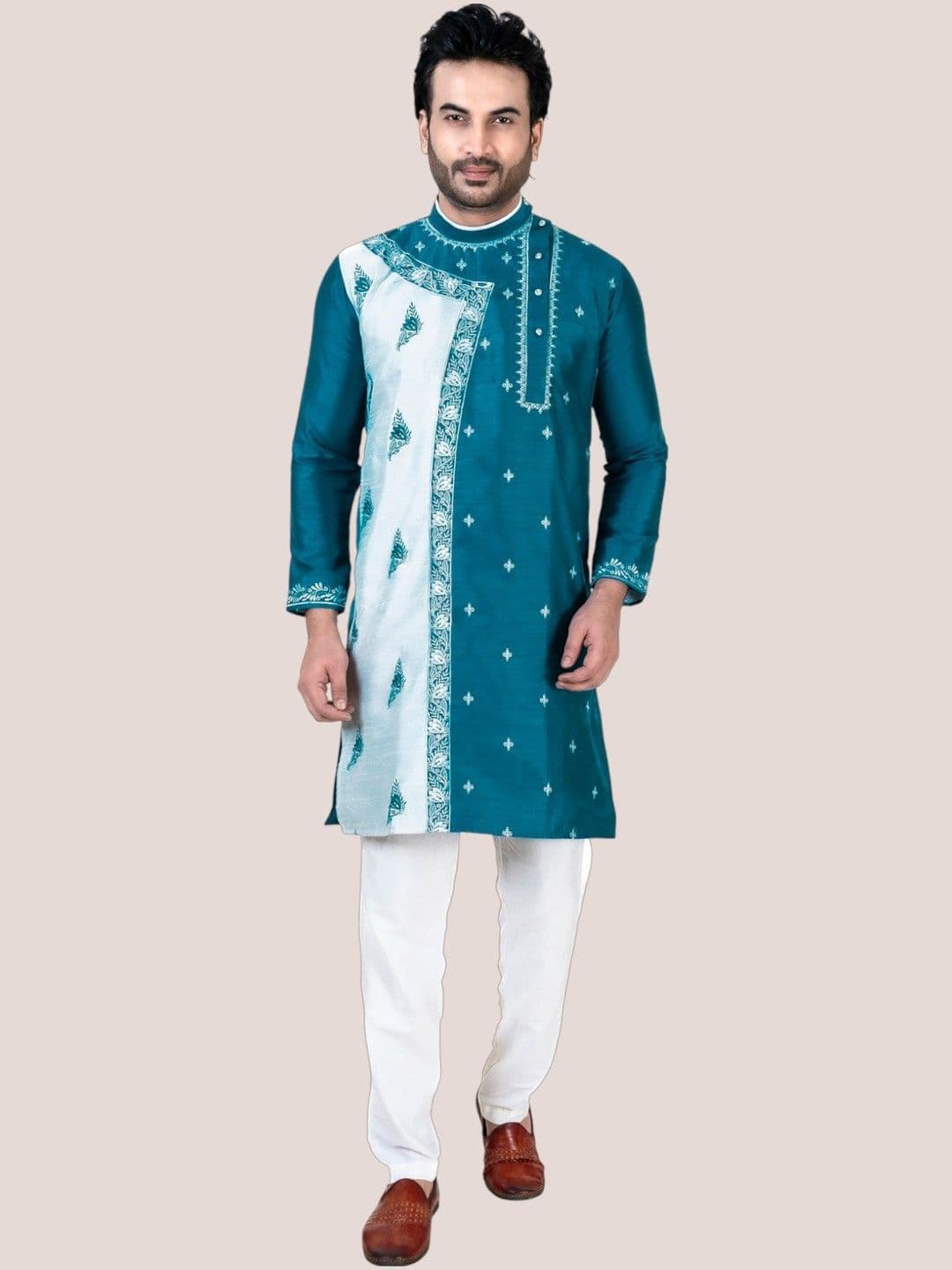 FRANSCART Men Geometric Embroidered Thread Work Kurta - view 1
