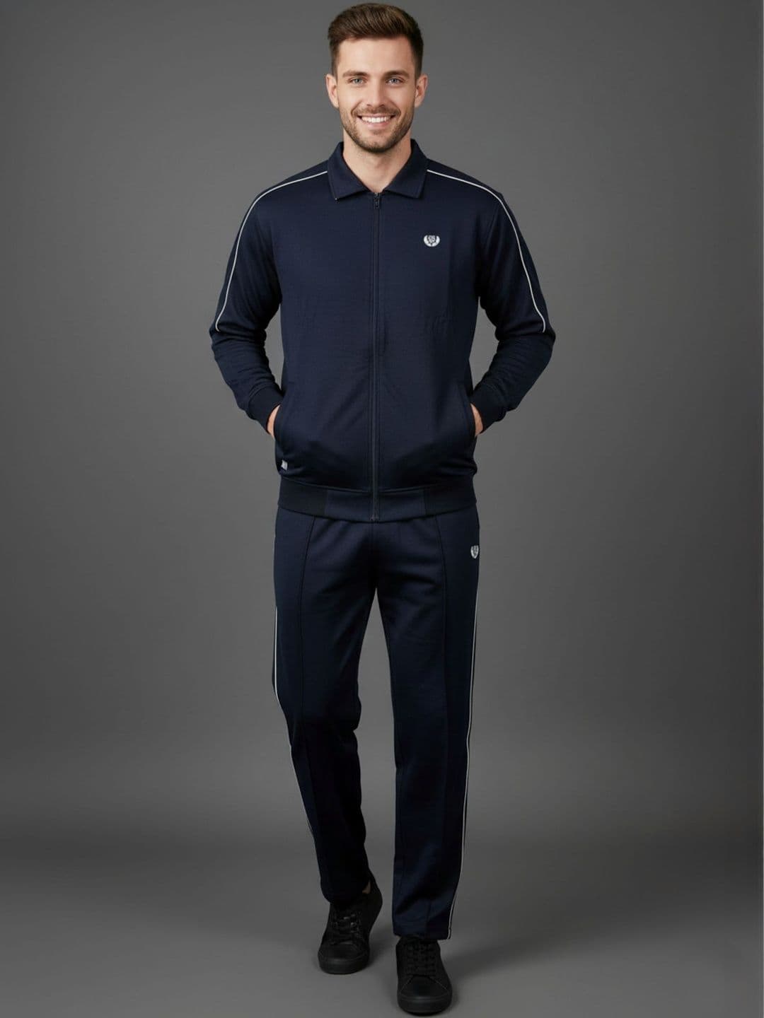 SANDPIPER Men Side Striped Mock Collar Tracksuits - view 1