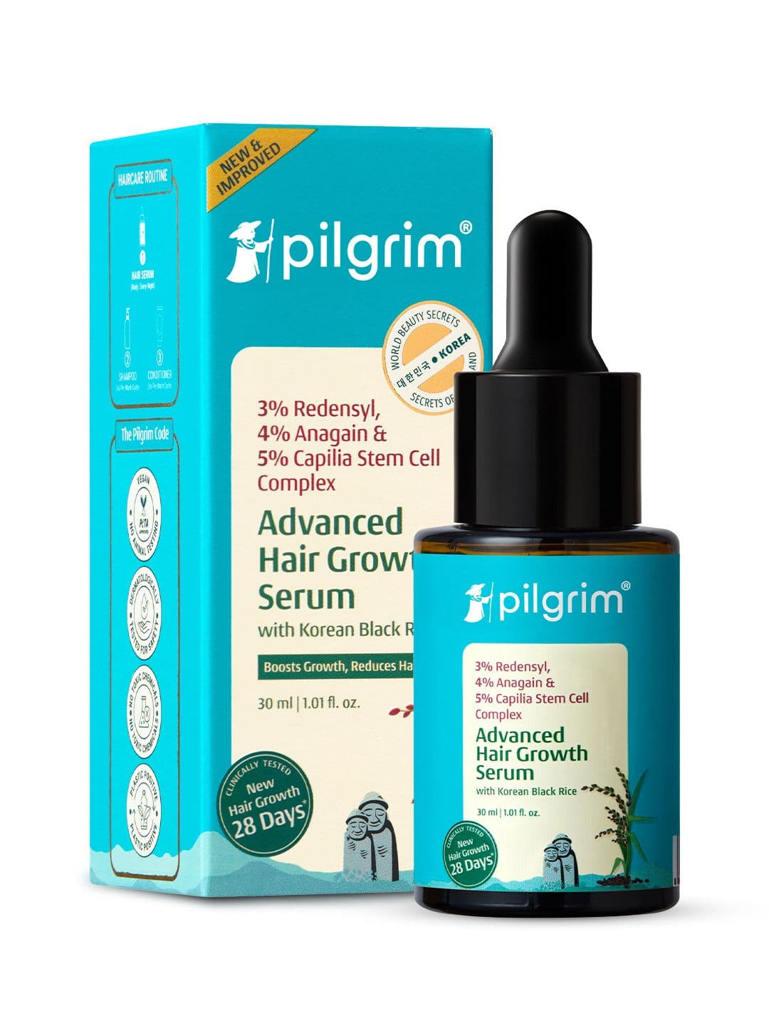 Pilgrim Advanced Hair Growth Serum with Redensyl & Anagain for Hair Fall Control - 30 ml - view 1