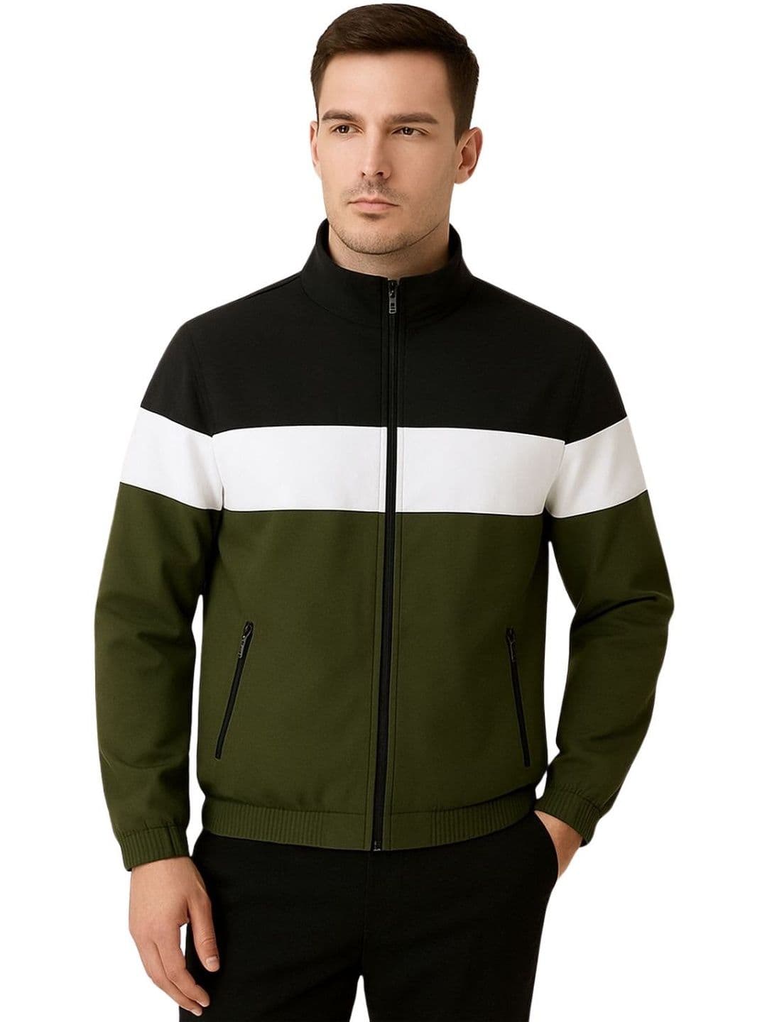 Zuhper Men Colourblocked Lightweight Training or Gym Woven Jacket - view 1