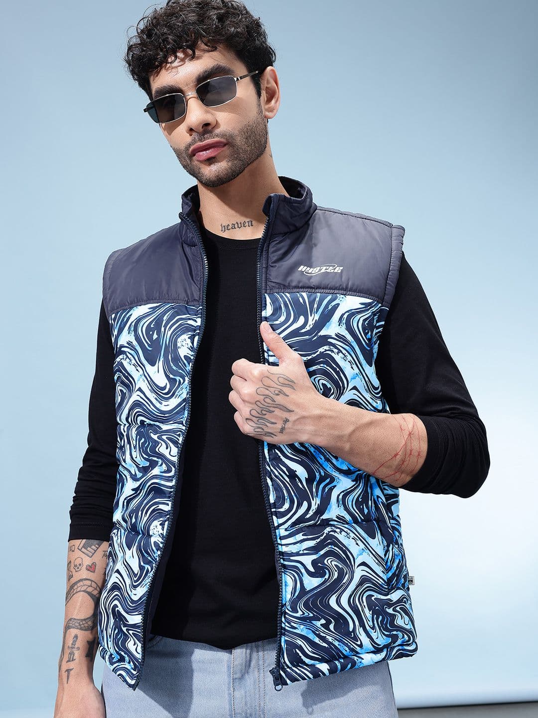 glitchez Abstract Printed Padded Jacket - view 1