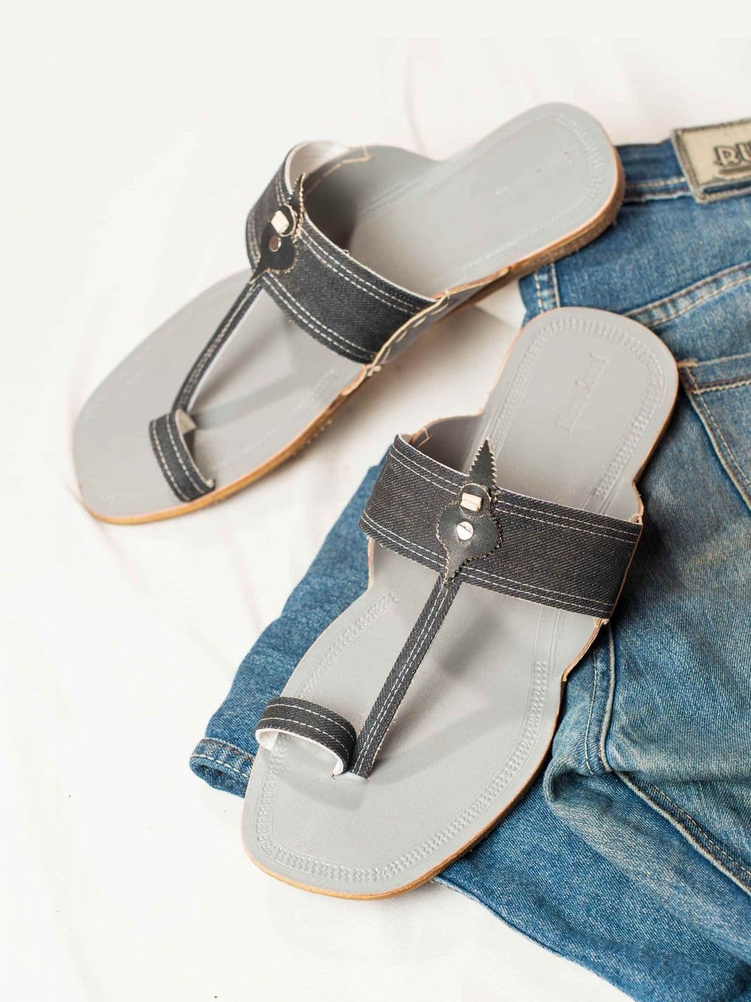 KORAKARI Men Open Toe Flats with Bows - view 1