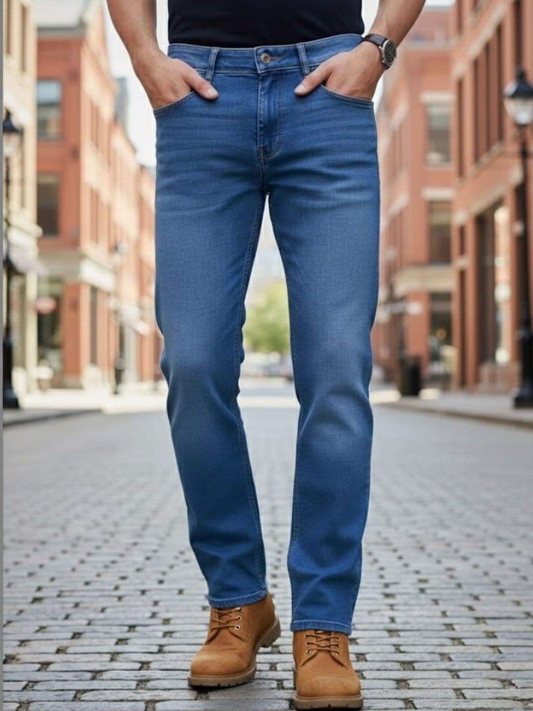 Rigo Men Comfort Relaxed Fit Mid-Rise Light Fade Stretchable Jeans - view 1