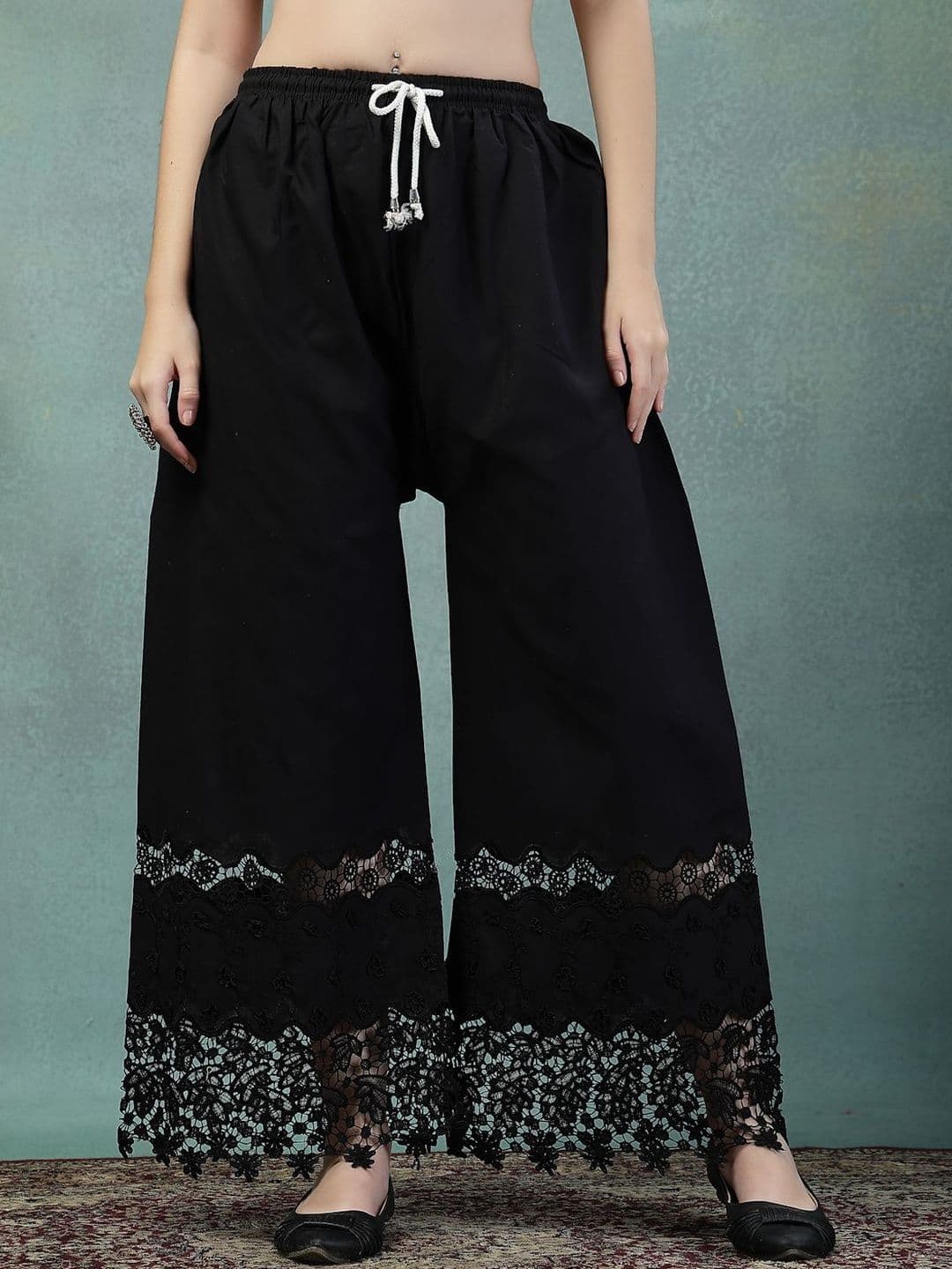 Moda Rapido Women Floral Embroidered Cotton Ethnic Palazzos - view 1