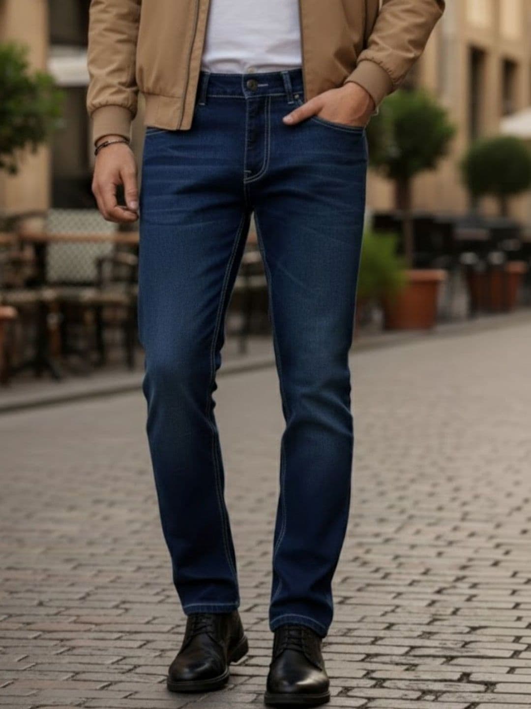 Rigo Men Comfort Relaxed Fit Mid-Rise Light Fade Stretchable Jeans - view 1