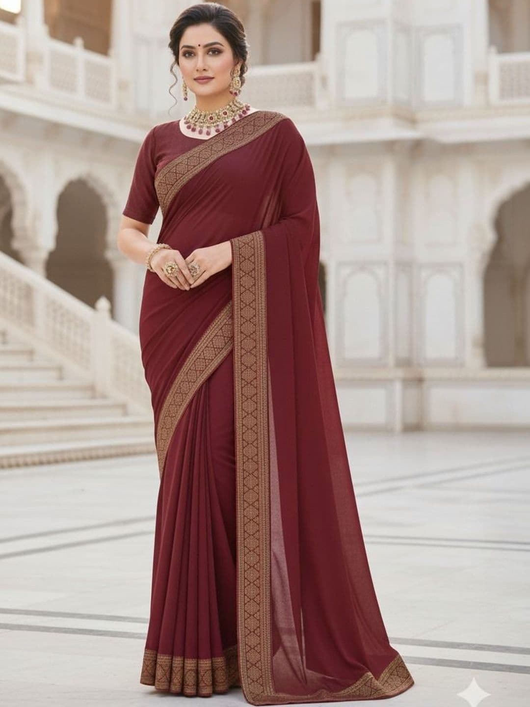 Moda Rapido Woven Design Poly Georgette Designer Saree - view 1