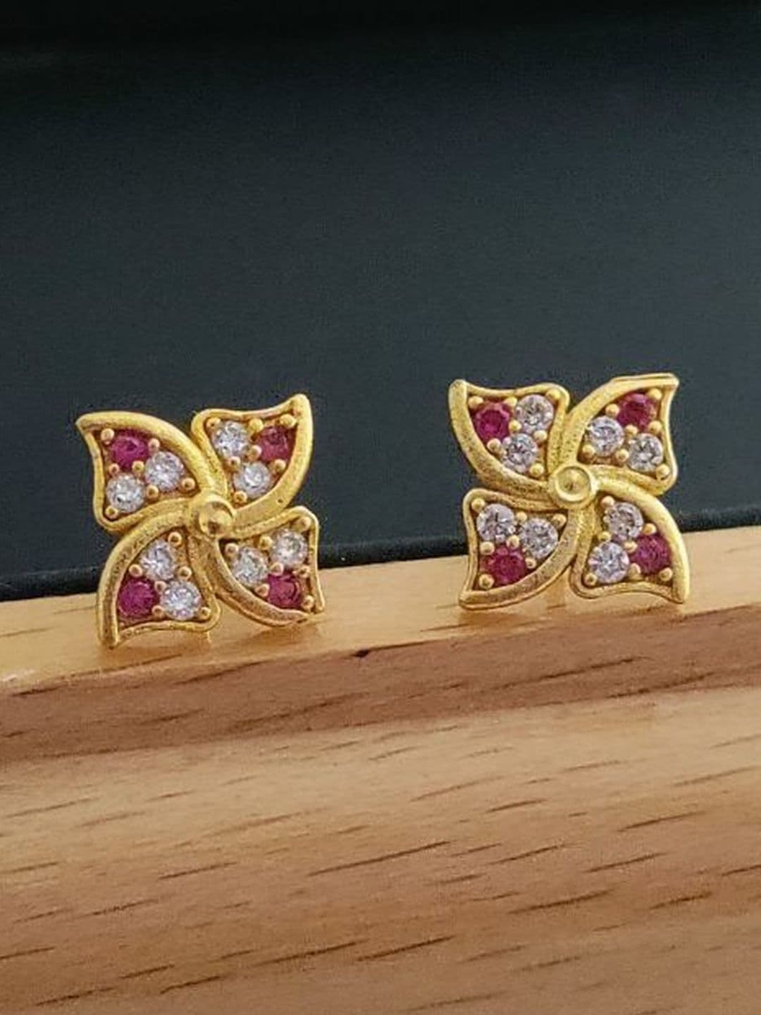 OM KRISHIV COLLECTION Floral Studs Earrings - view 1