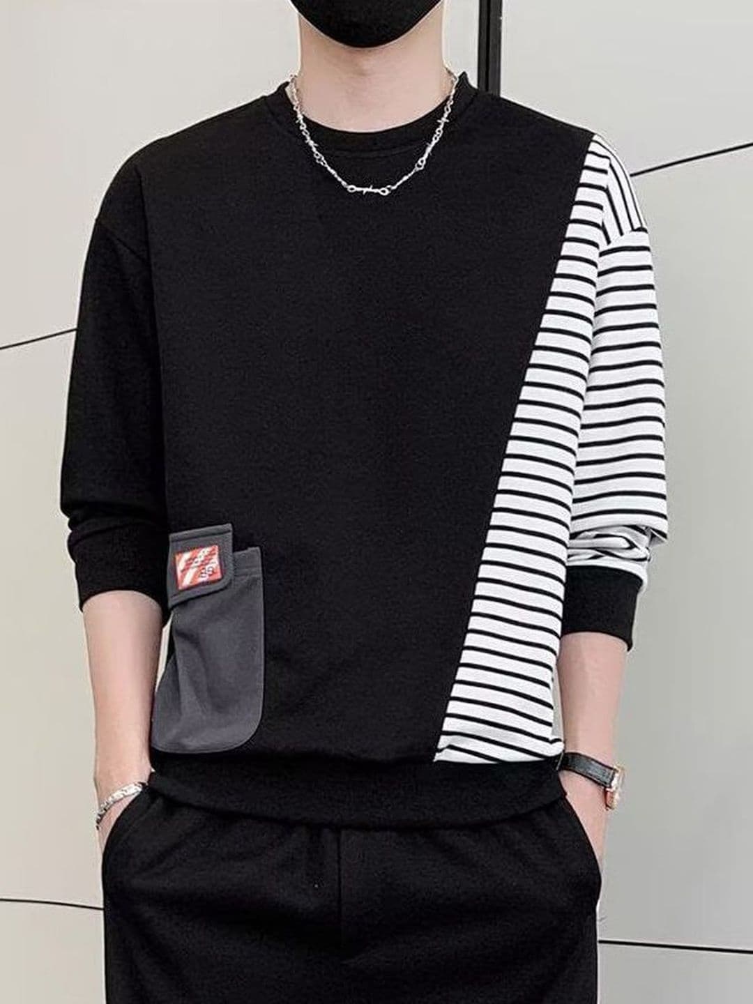 StyleCast x Revolte Men Colourblocked Sweatshirt - view 1