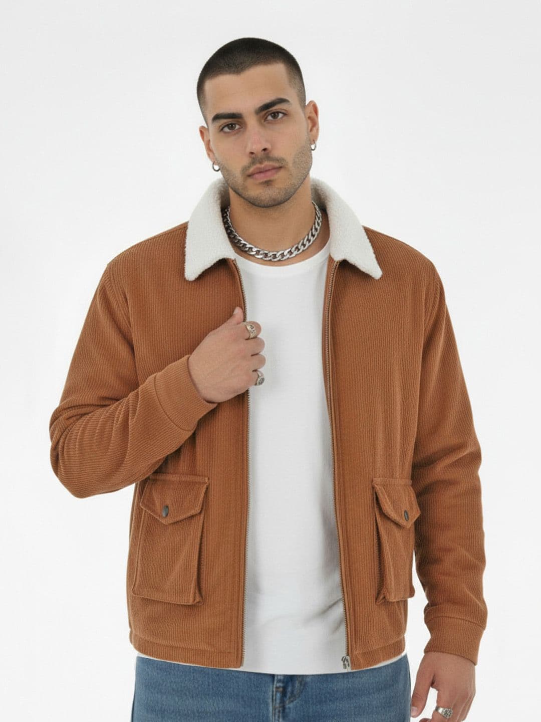 glitchez Spread Collar Relaxed Corduroy Tailored Jacket - view 1