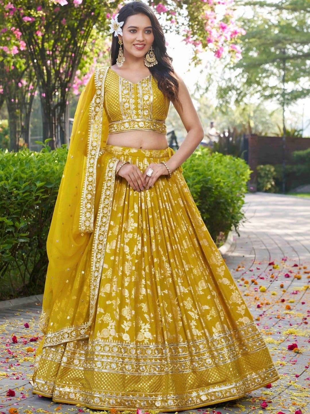 Zeel Clothing Embellished Sequinned Semi-Stitched Lehenga & Blouse With Dupatta - view 1