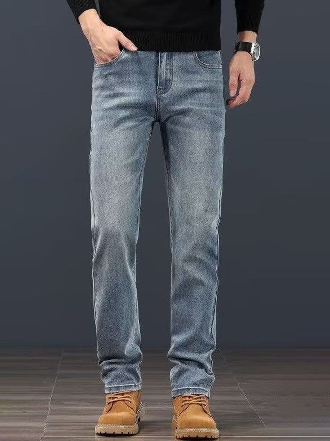StyleCast x Revolte Men Slim Fit Mid-Rise Light Fade Jeans - view 1
