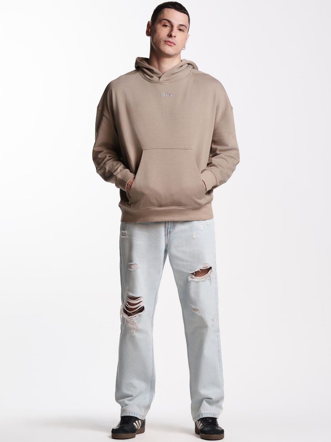 LOVEGEN Men Mid-Rise Slash Knee Heavy Fade Jeans - view 1