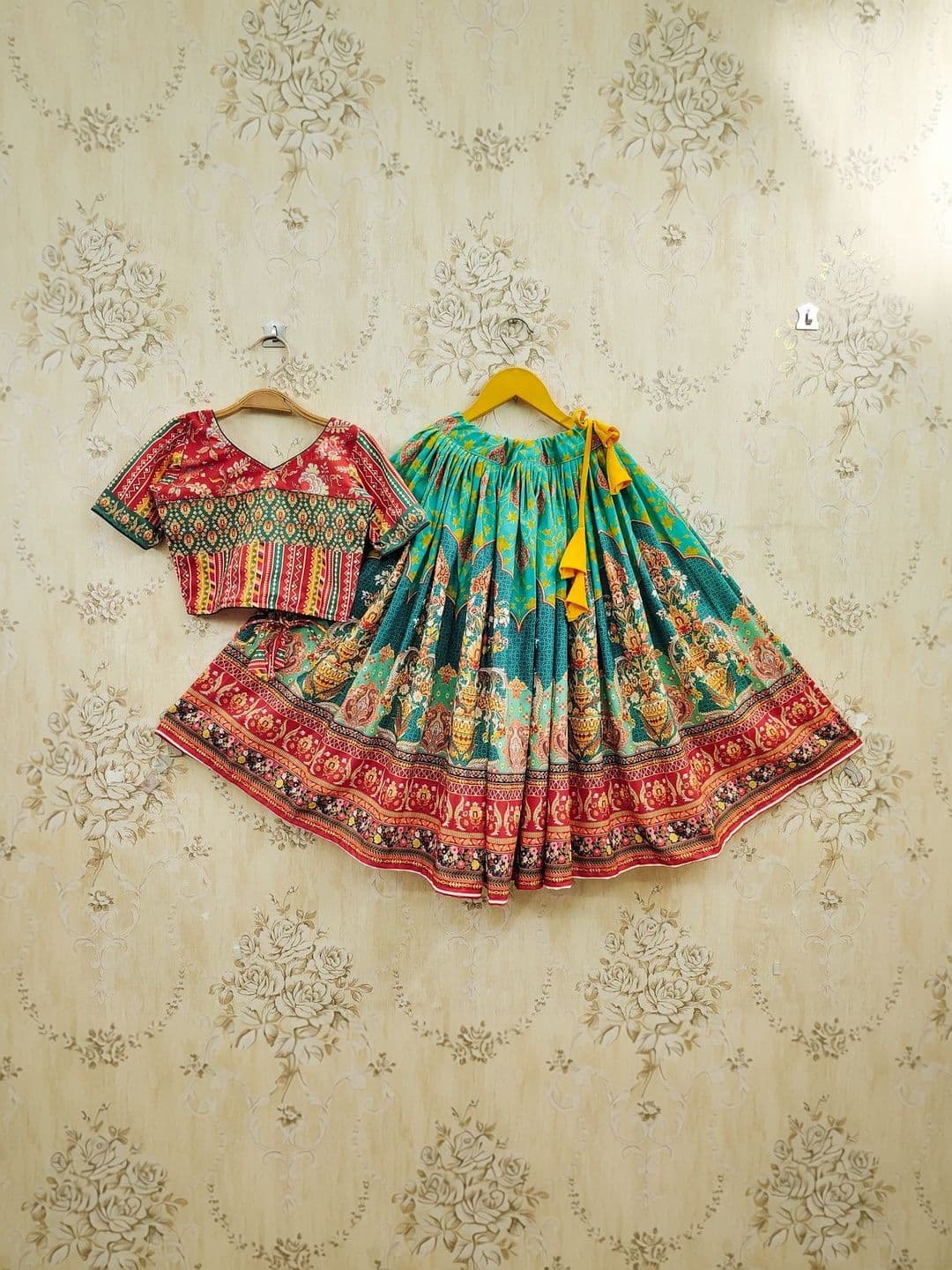 JOVK DESIGN Girls Printed Semi-Stitched Lehenga & - view 1