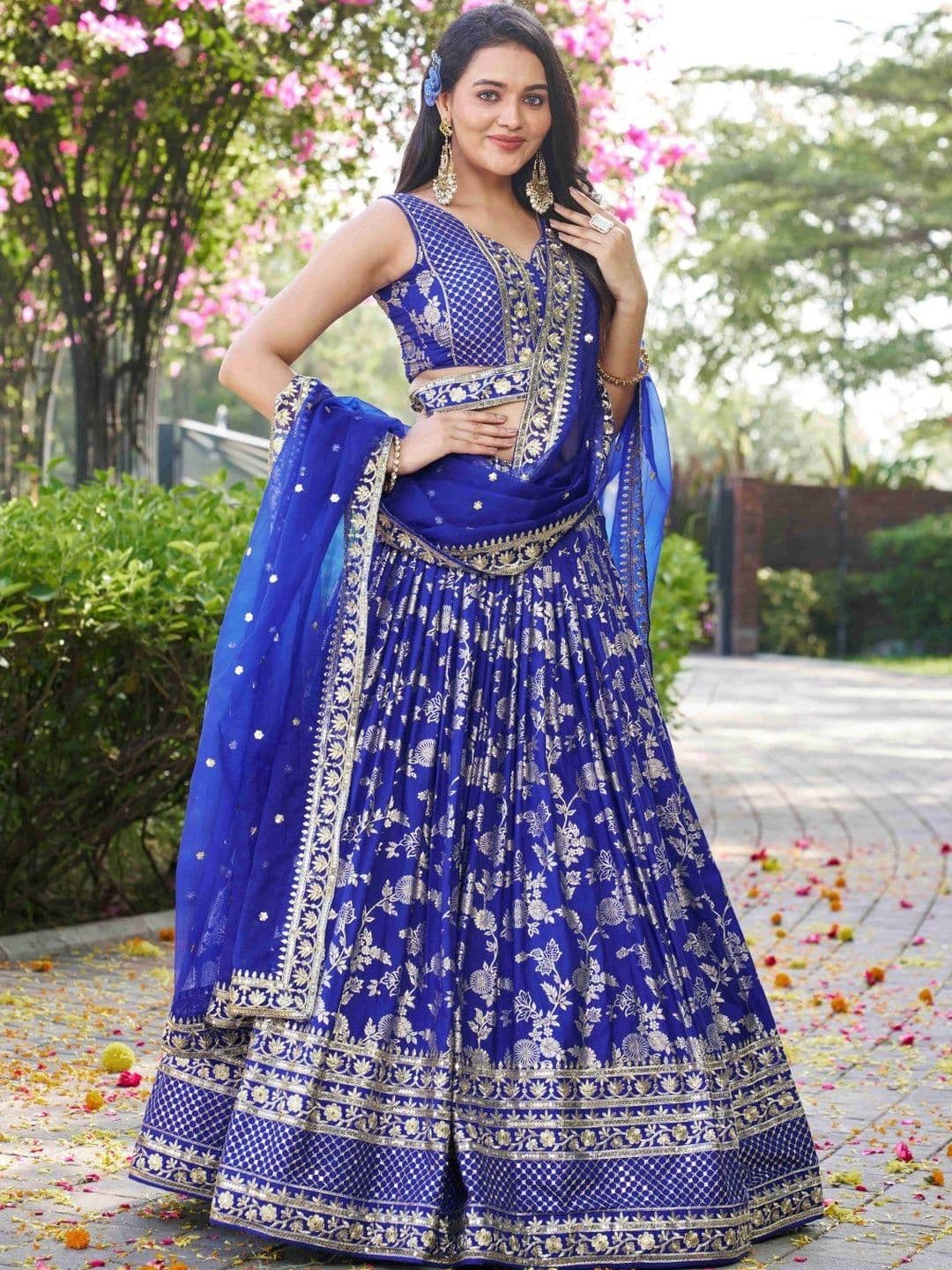 Zeel Clothing Sequinned Semi-Stitched Lehenga & Blouse With Dupatta - view 1