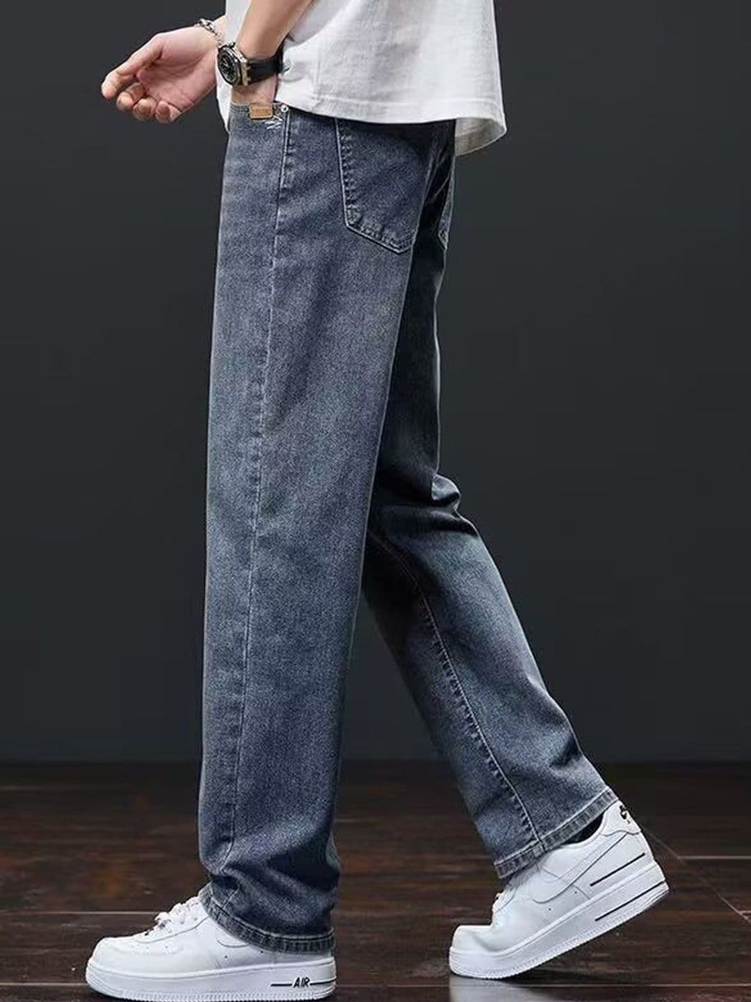 StyleCast x Revolte Men Straight Fit Mid-Rise Light Fade Jeans