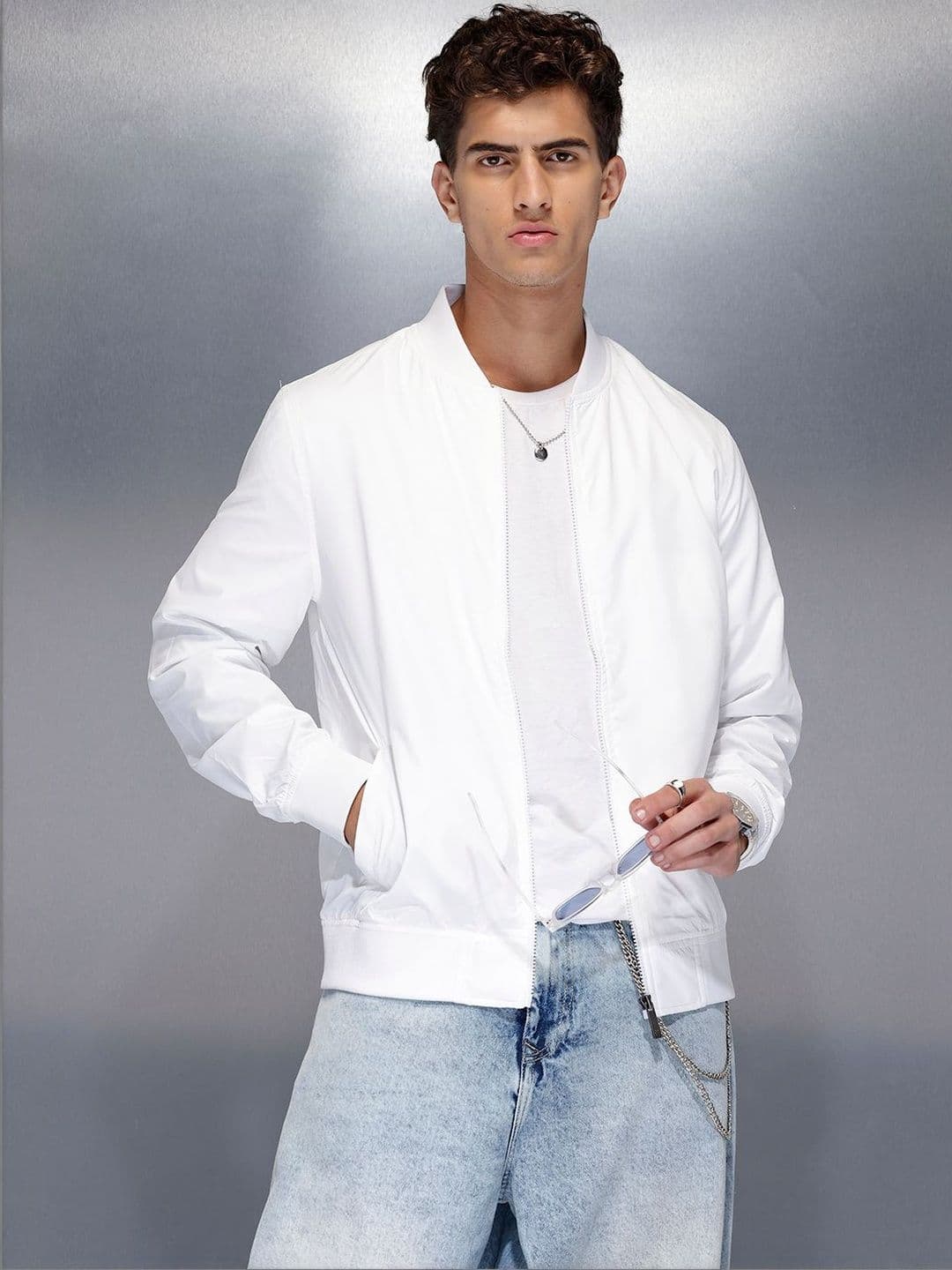 WROGN Men Lightweight Bomber Jacket