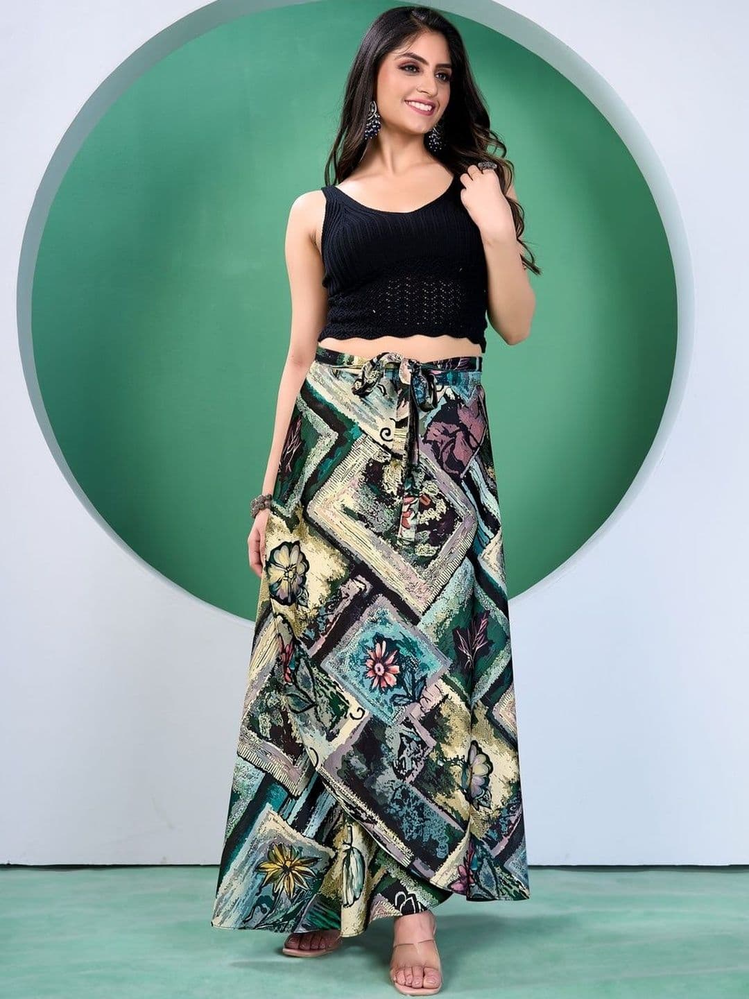 TENNECY Printed Maxi Wrap Skirts - view 1
