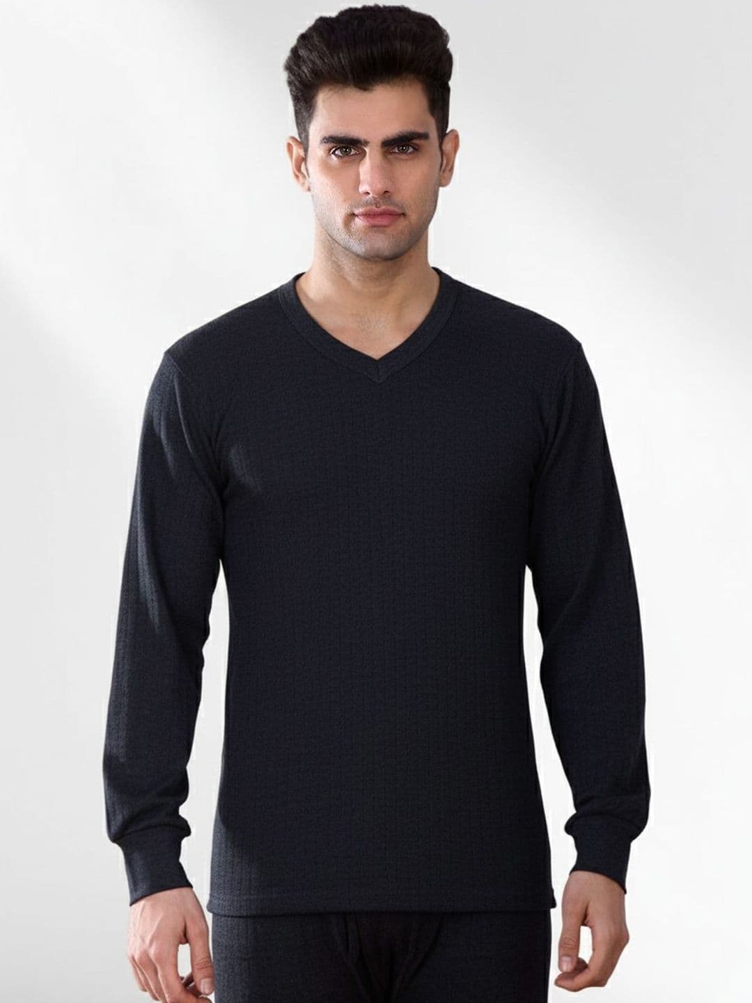 LUX VENUS Ribbed V-Neck Thermal Top - view 1