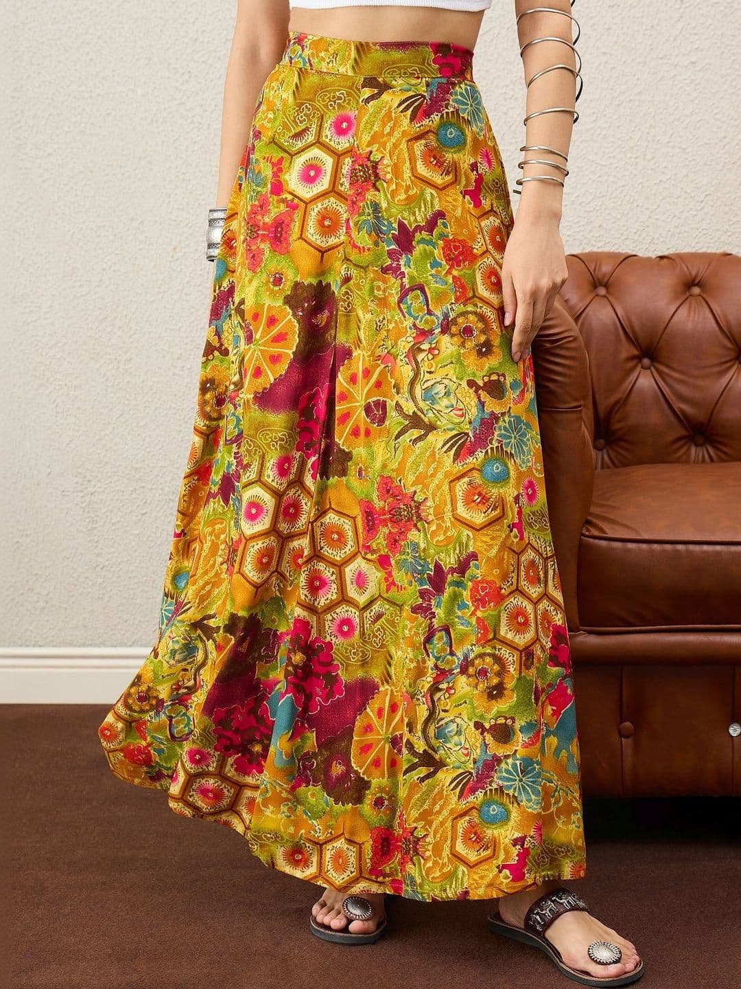 InWeave Printed Maxi A-Line Skirt - view 1