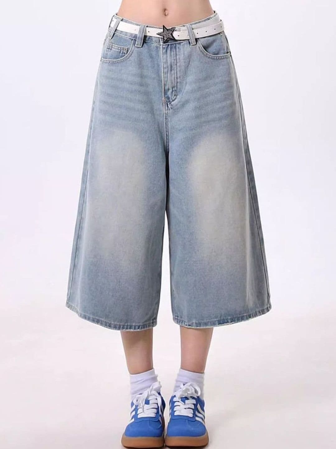 StyleCast x Revolte Women Wide Leg Mid-Rise Light Fade Jeans - view 1