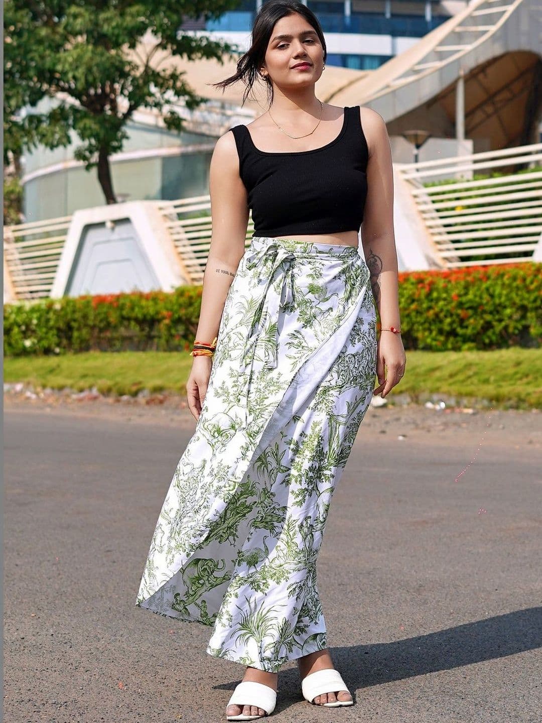 TENNECY Printed Wrap Maxi Skirt - view 1