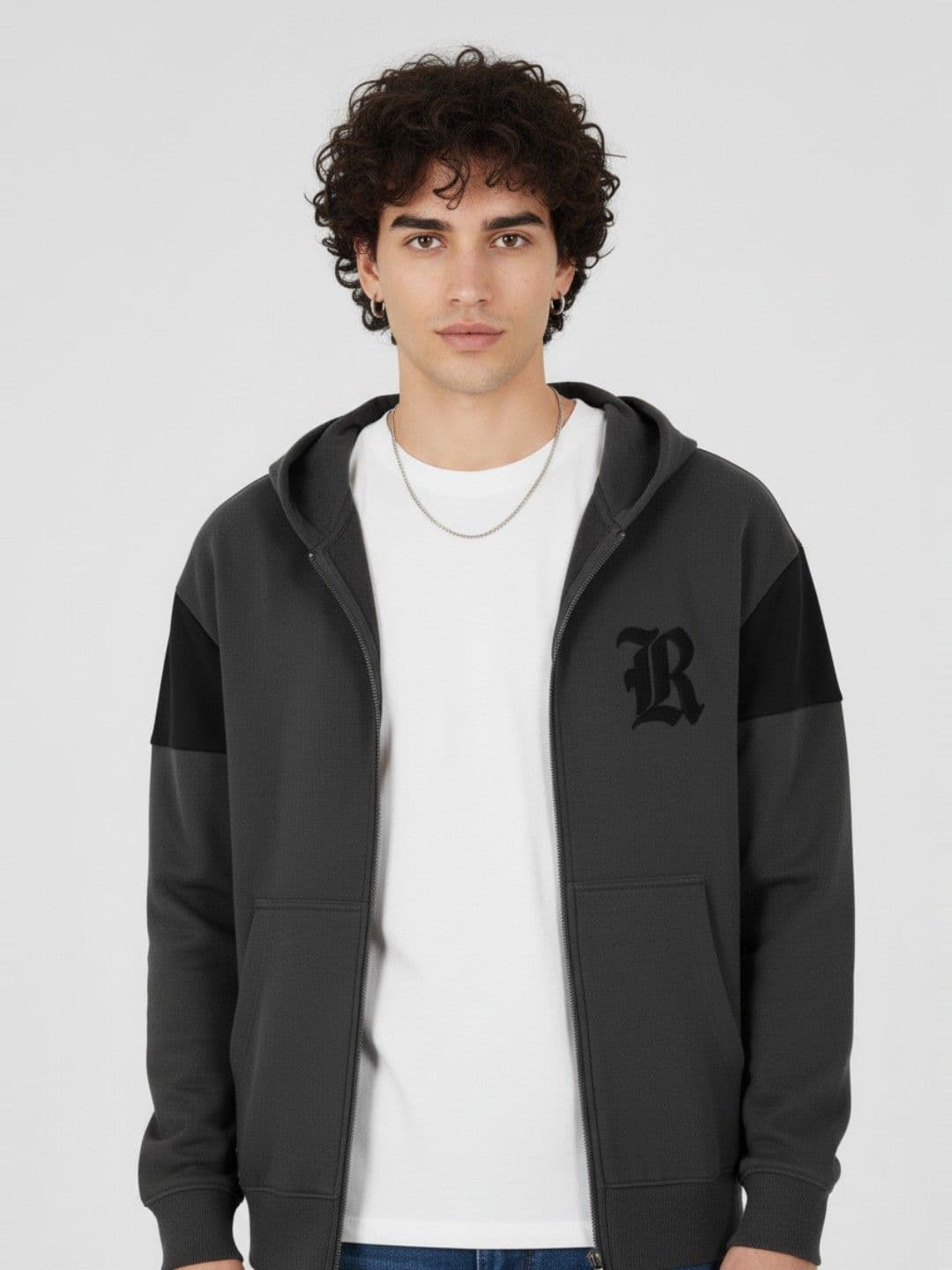glitchez Typography Printed Hooded Sweatshirt