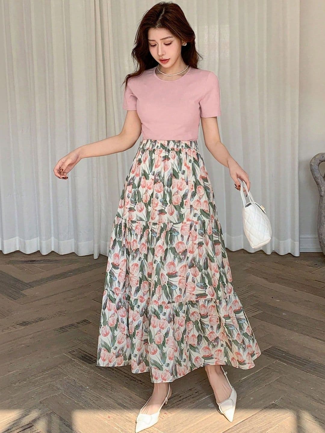 SHYAM SUNDARI Floral Print Maxi Midi Dress - view 1