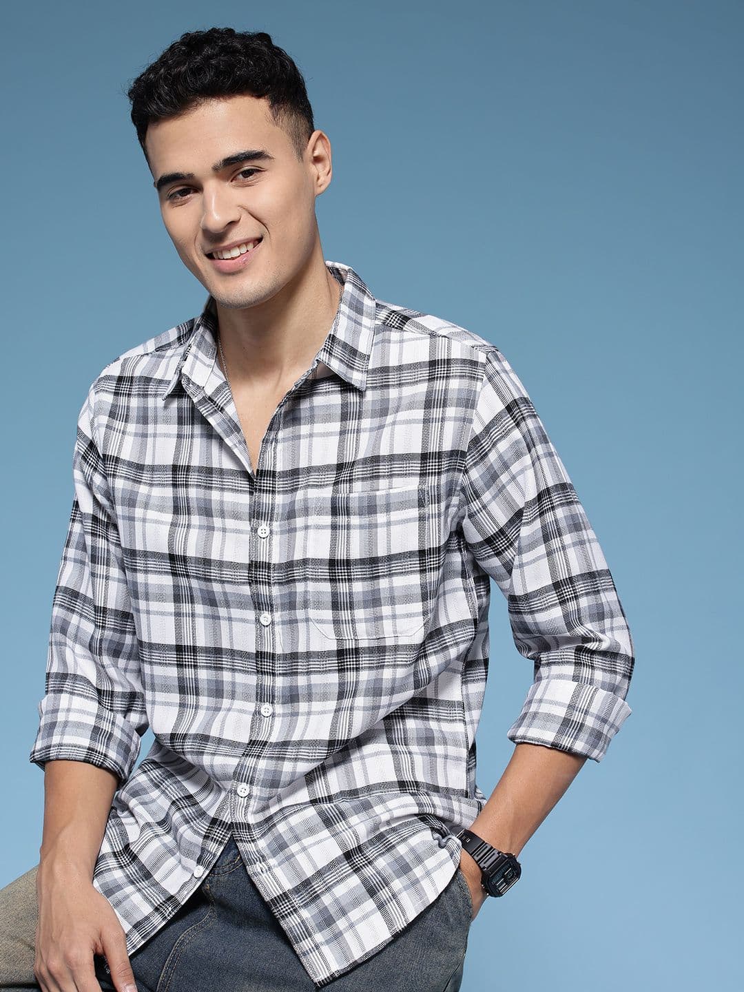 HERE&NOW Tartan Checked Casual Shirt - view 1
