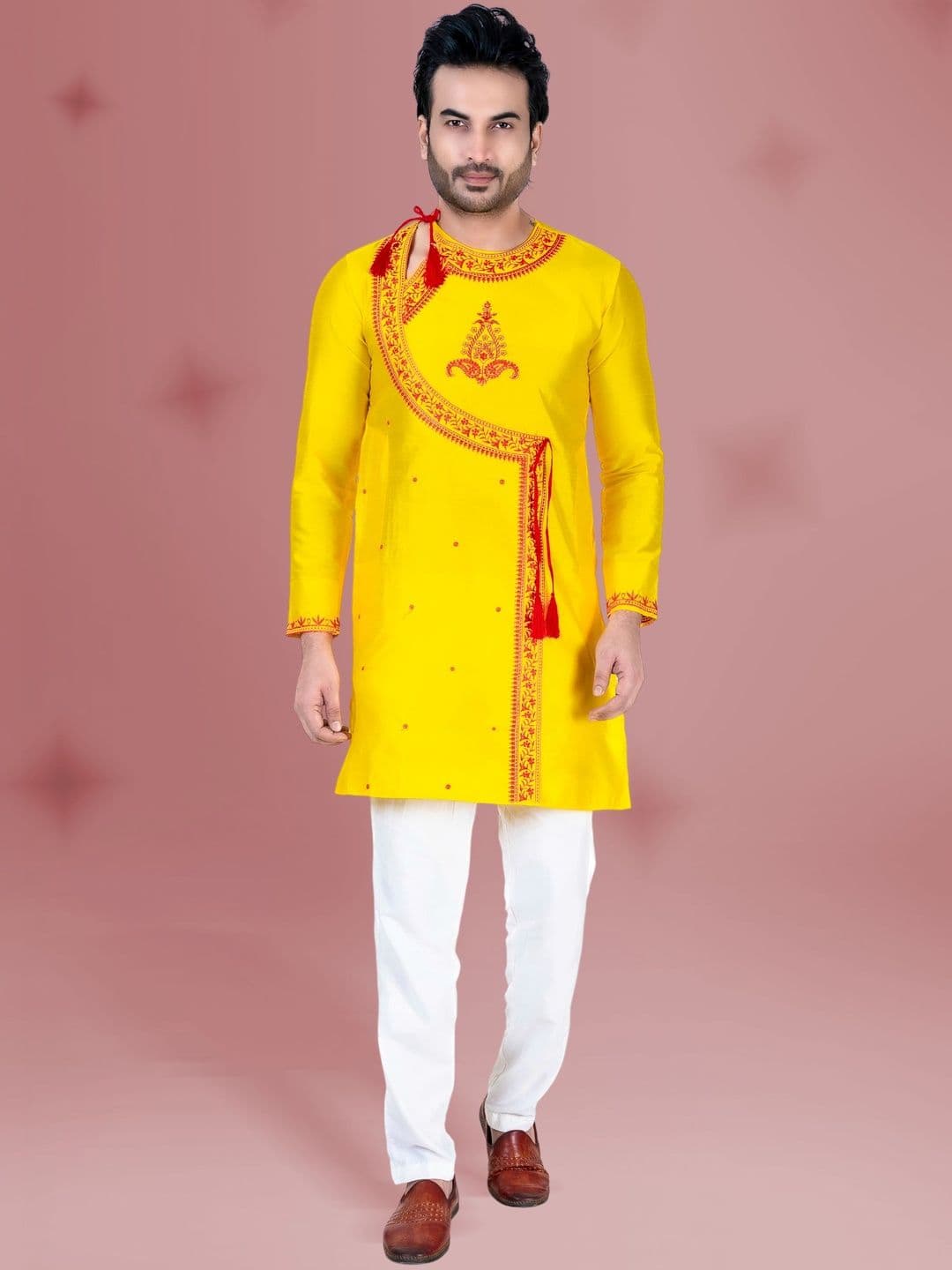 FRANSCART Men Embroidered Thread Work Kurta - view 1