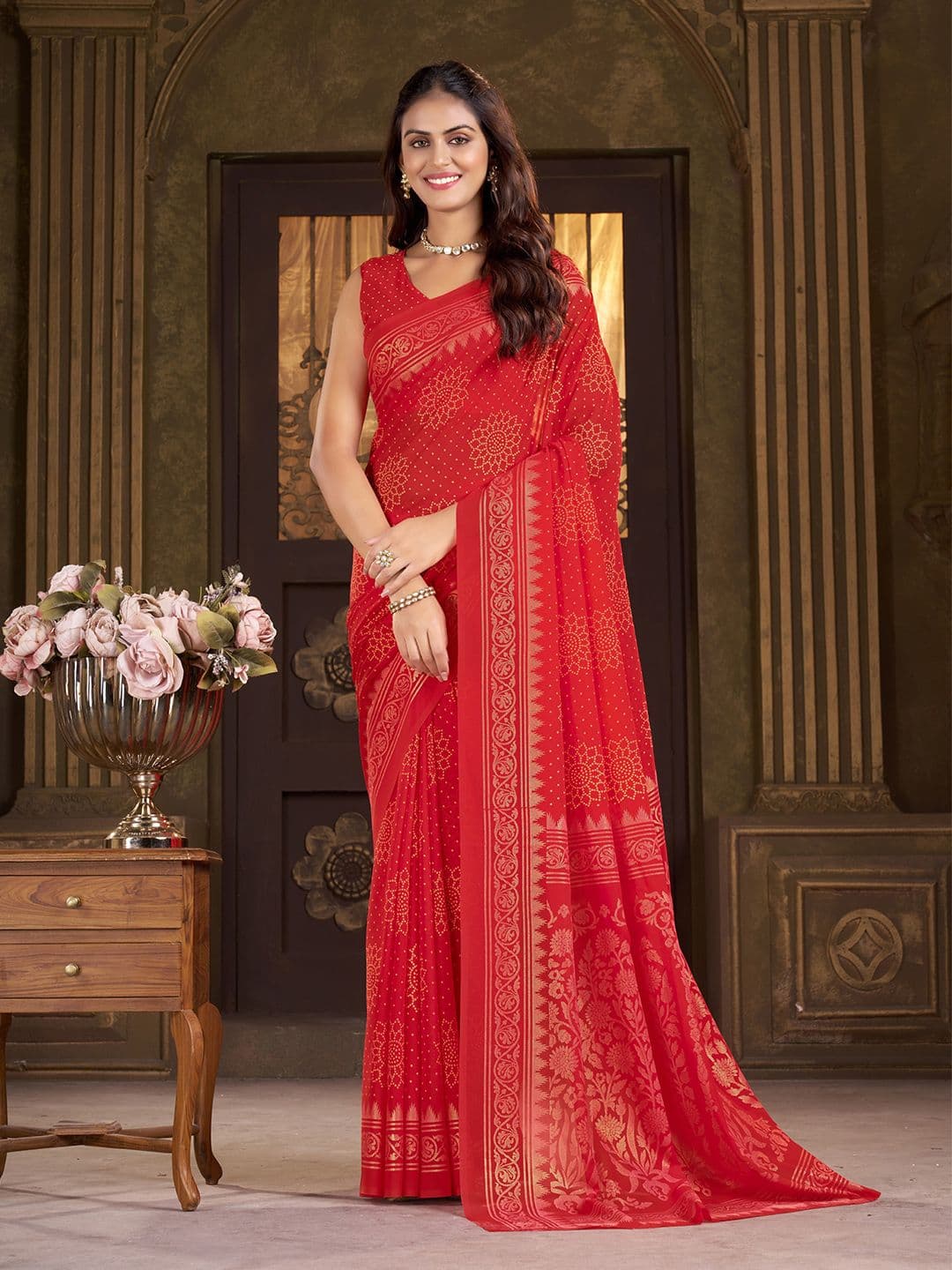 Garden Vareli Ethnic Motifs Pure Georgette Designer Saree - view 1