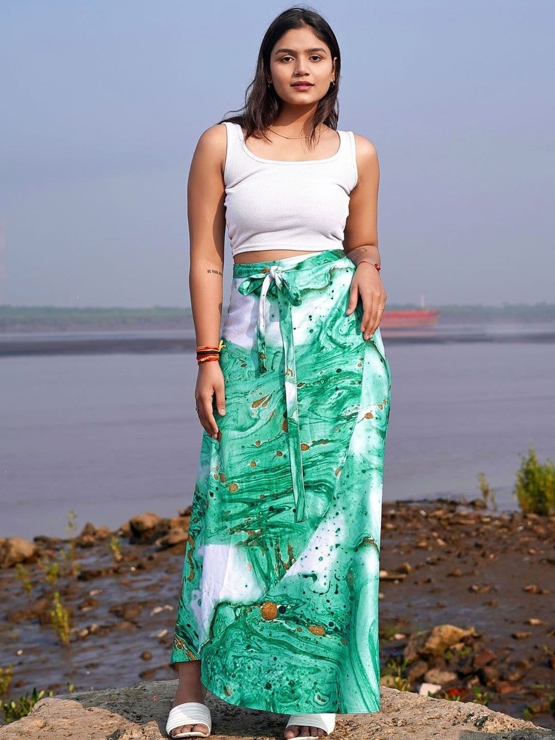 TENNECY Printed Maxi Wrap Skirts - view 1