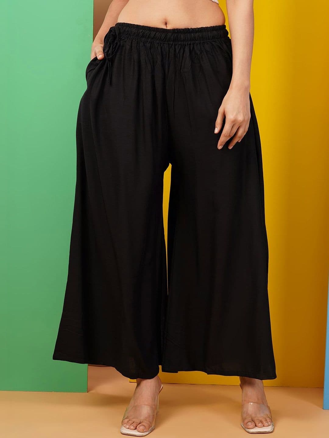 LEGITLOOKS Pack of 2 Women Flared Slip on Ethnic Palazzos - view 1