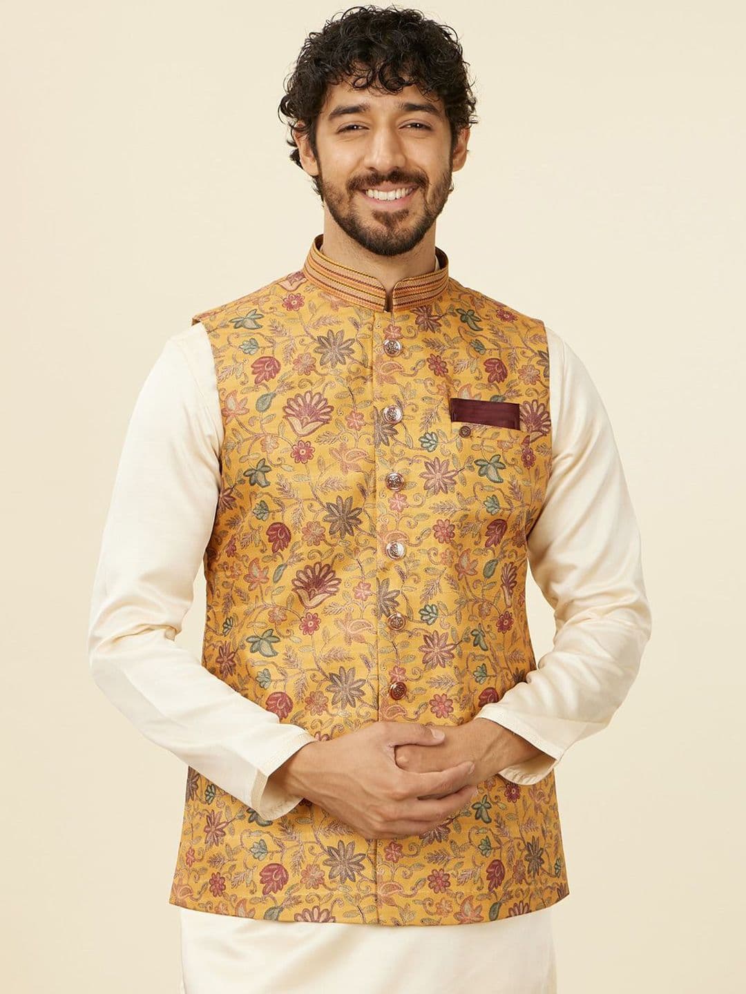Manyavar Men Embroidered Nehru Jacket - view 1