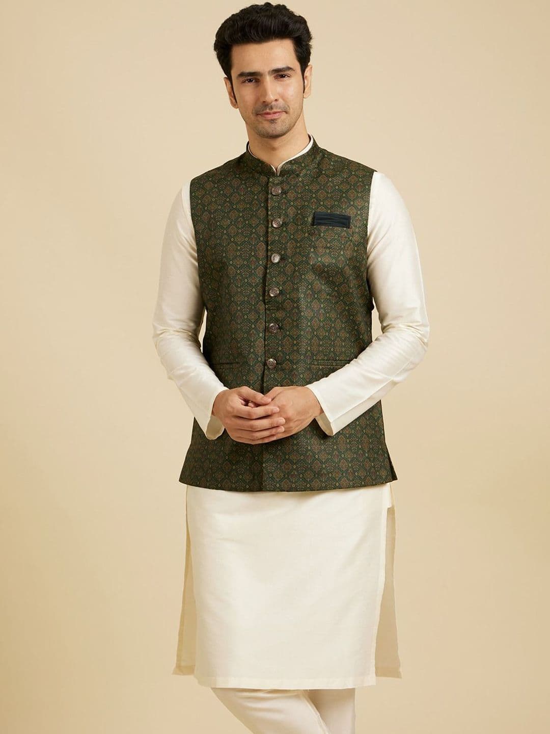 Manyavar Printed Nehru Jackets - view 1