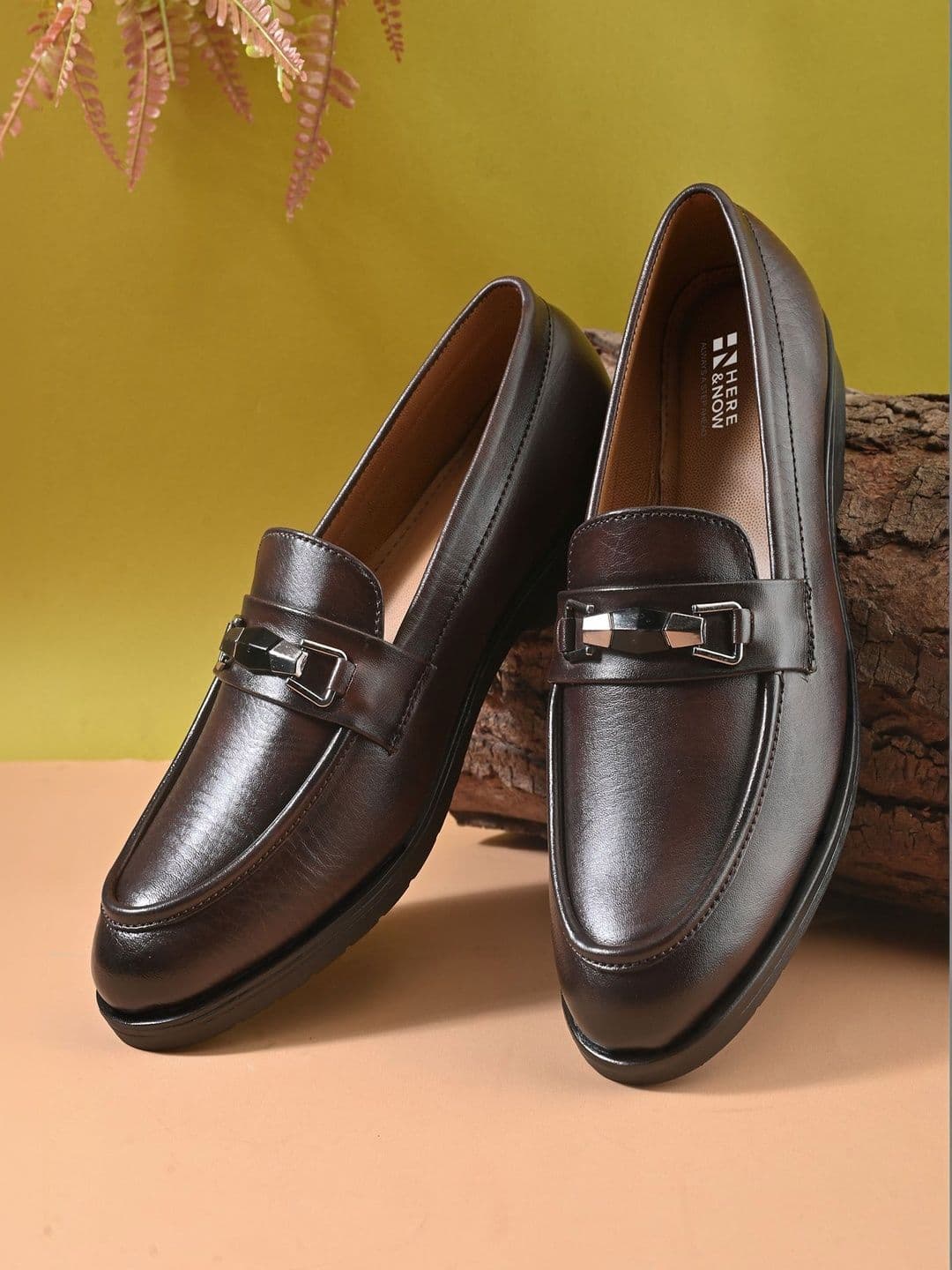 HERE&NOW Synthetic Leather Round Toe Slip-On Formal Shoes - view 1