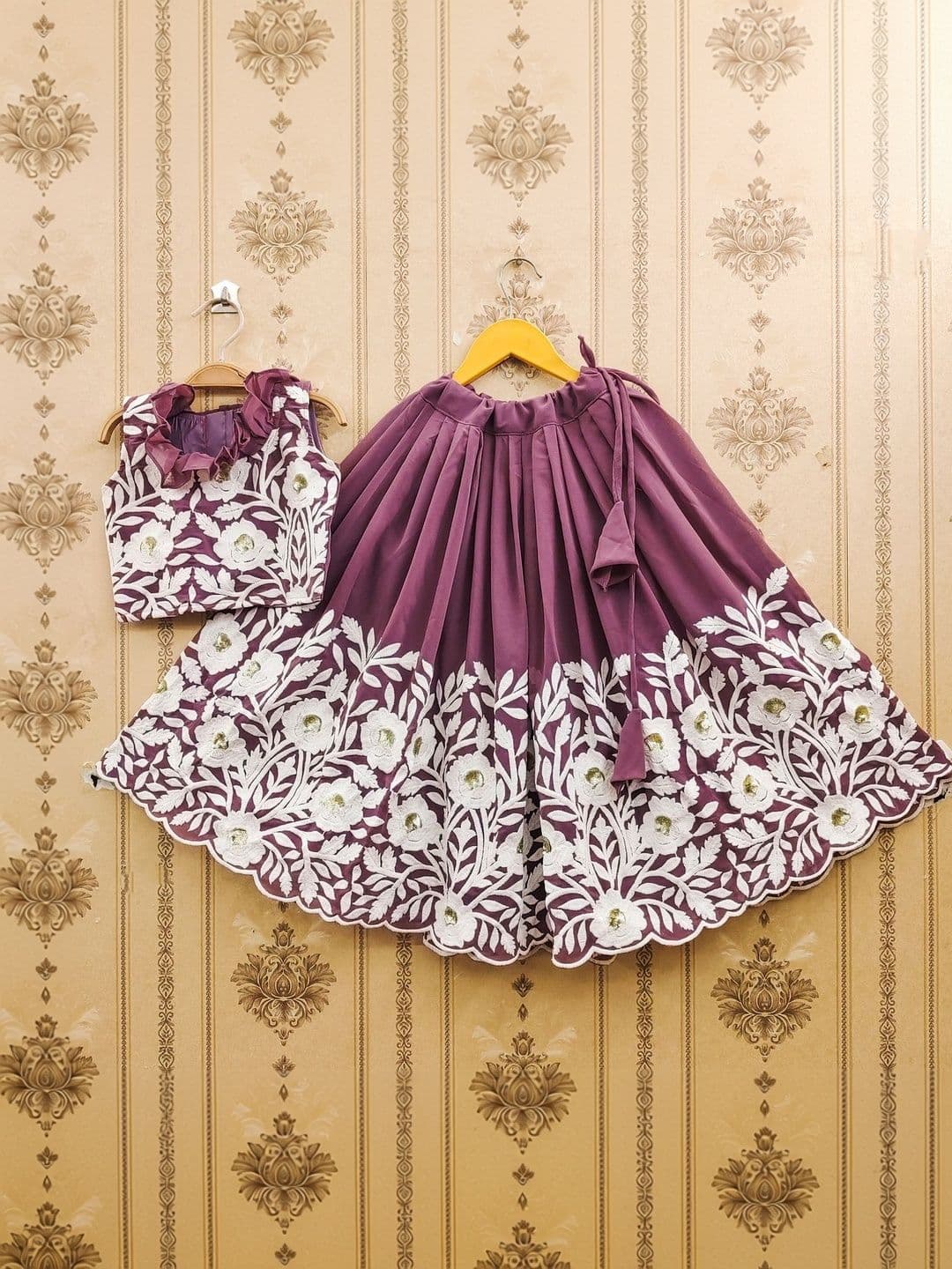 Sangria Girls Floral Embroidered Thread Work Ready to Wear Lehenga Choli - view 1