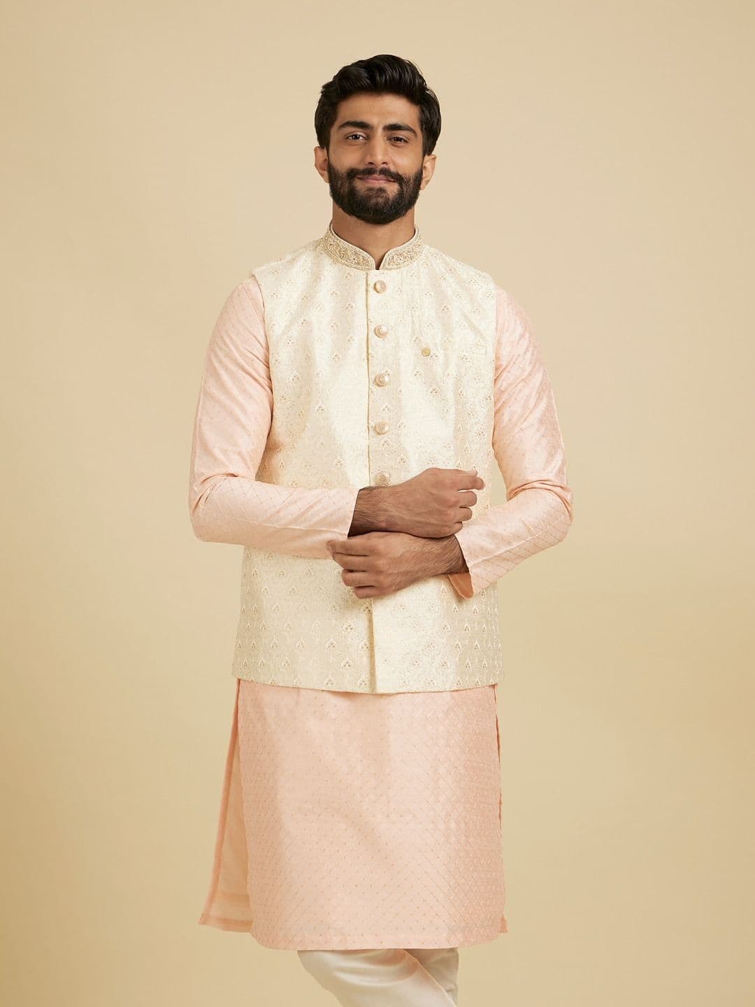 Manyavar Sequinned Nehru jacket - view 1