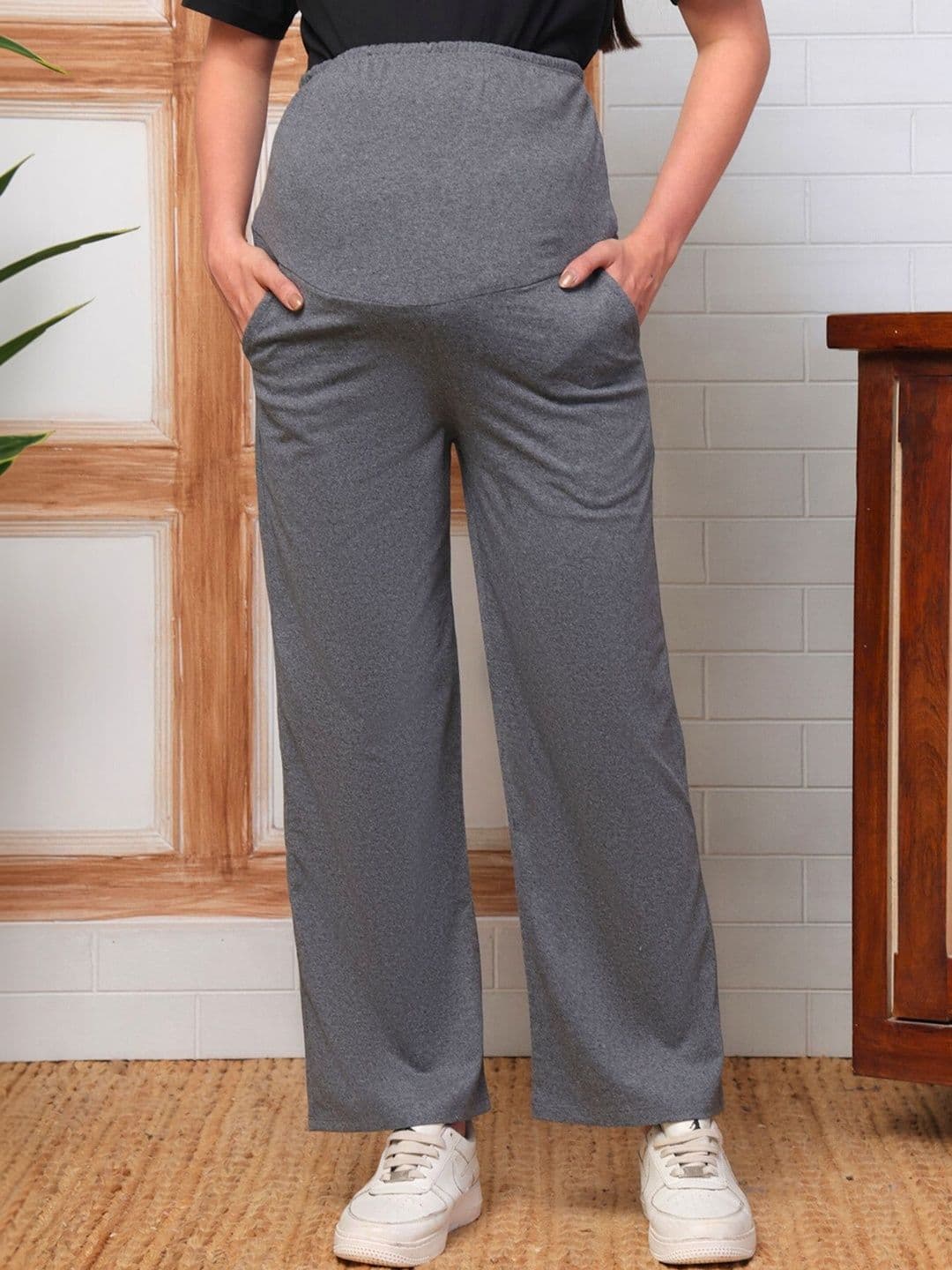 KARPATA Women Cotton Straight-Fit Maternity Track Pants - view 1