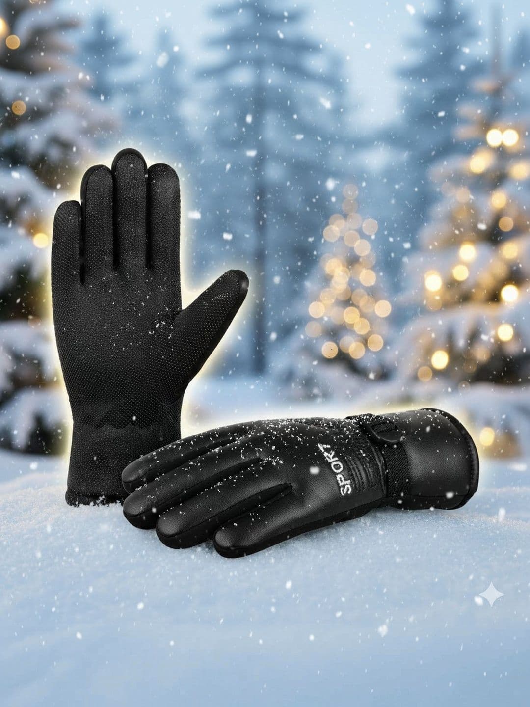 Infispace Unisex Leather Fabric Winter Sport Gloves