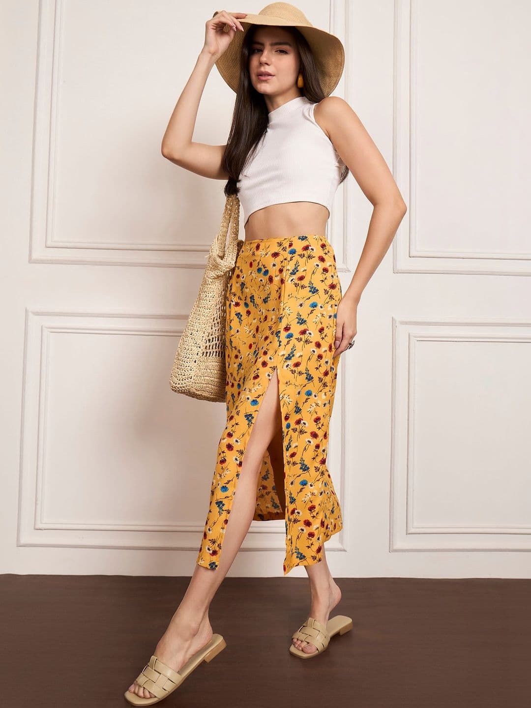 StyleStone Women Printed Straight Midi Skirts - view 1