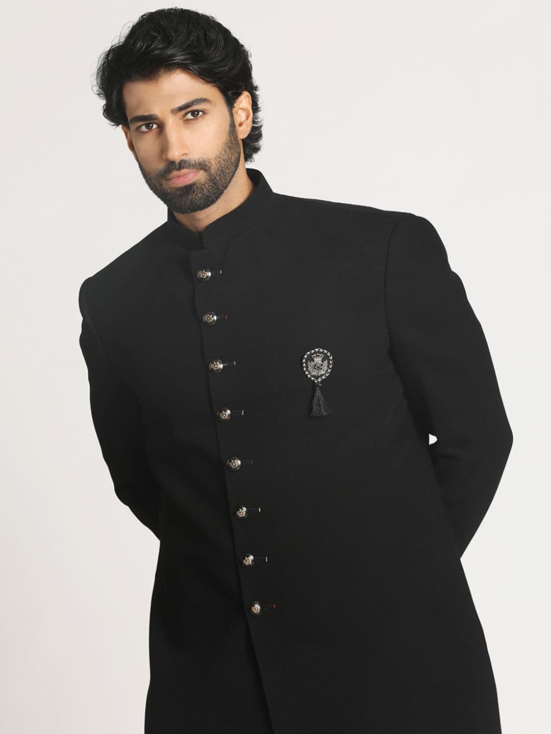 Manyavar Embroidered Traditional Indo Western Sherwani Set