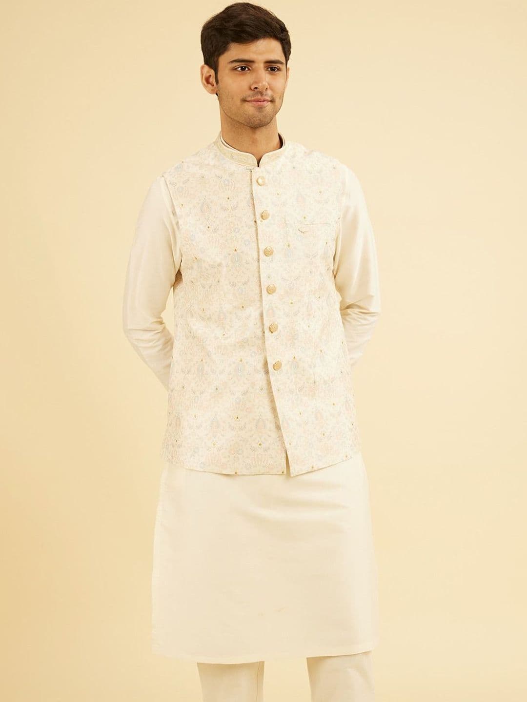 Manyavar Embroidered Nehru Jacket - view 1