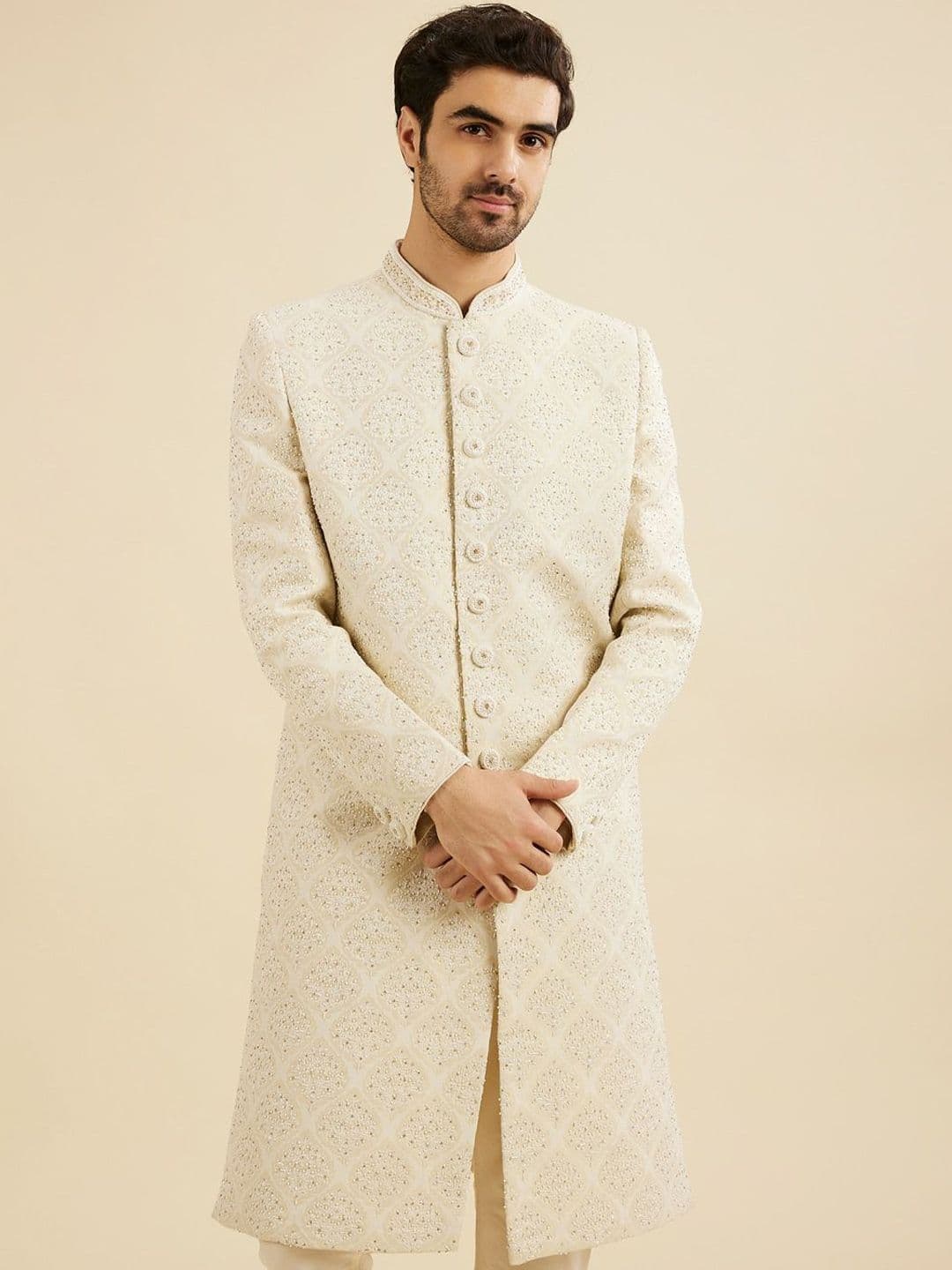 Manyavar Embroidered Brocade Sherwani Set