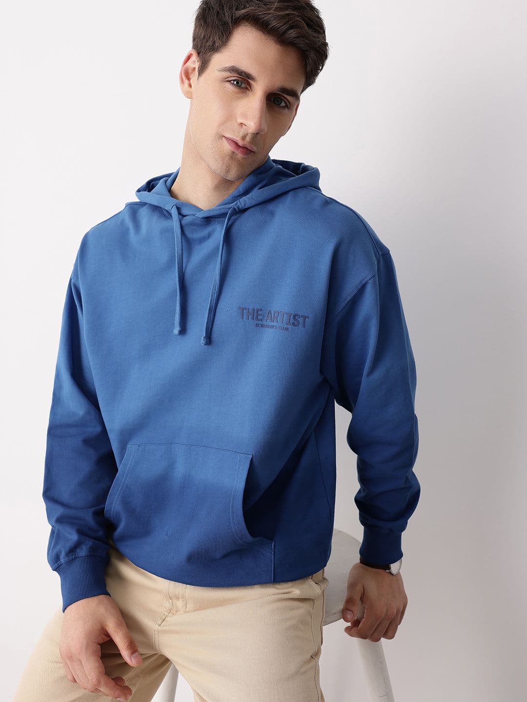 Mast & Harbour Typography Printed Pure Cotton Hooded Sweatshirt - view 1
