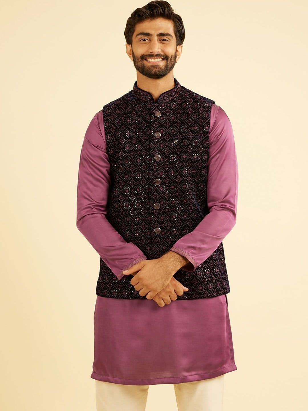 Manyavar Embroidered Nehru Jacket - view 1
