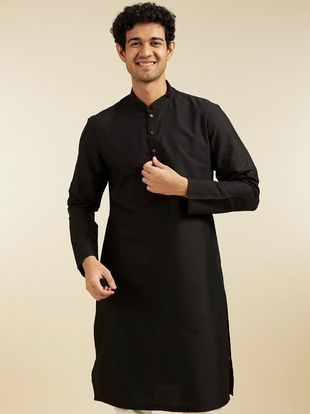Diwas by Manyavar Mandarin Collar Straight Kurta - view 1
