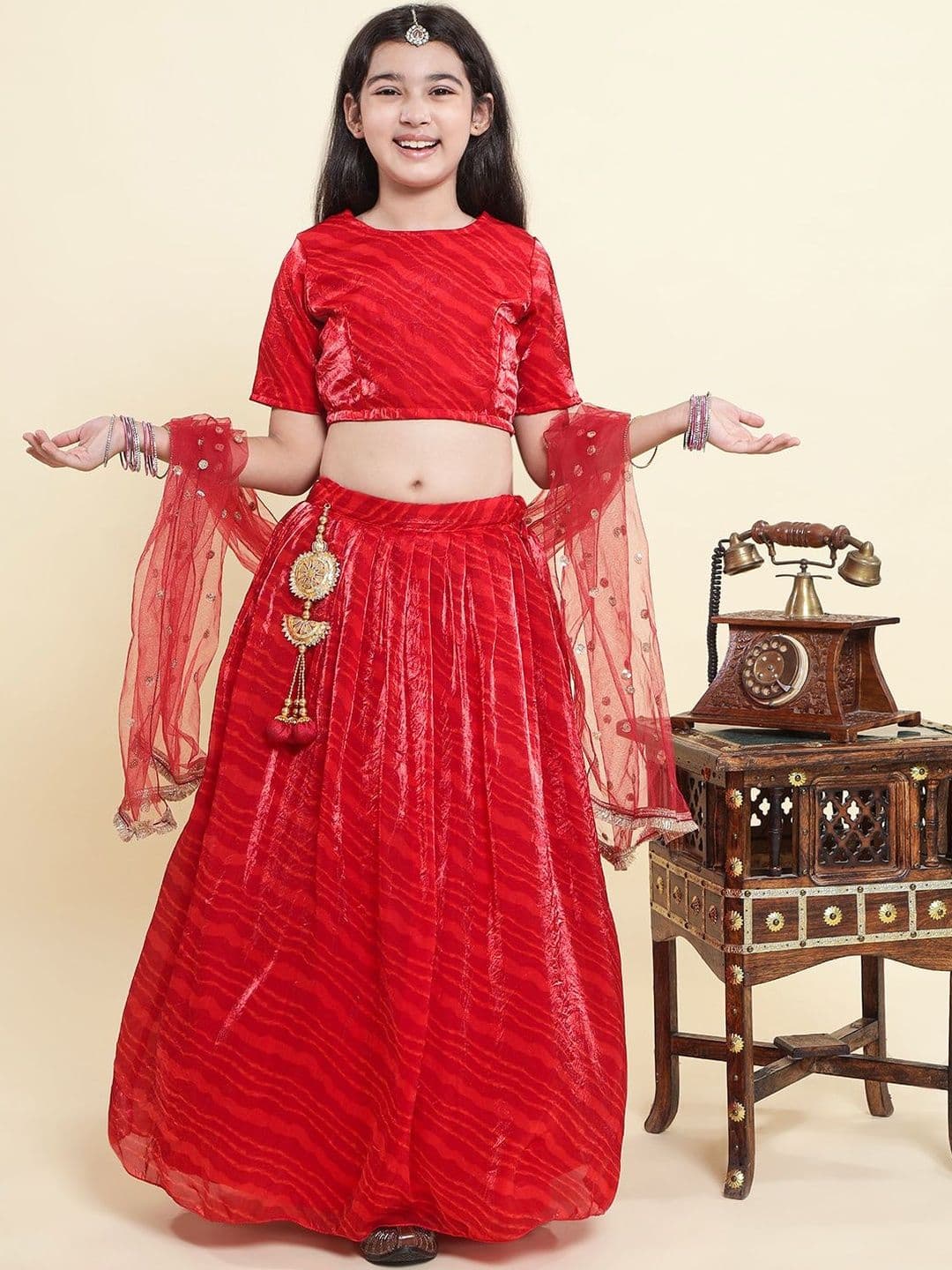 PICCOLO Girls Sequinned Ready to Wear Lehenga & Blouse With Dupatta - view 1